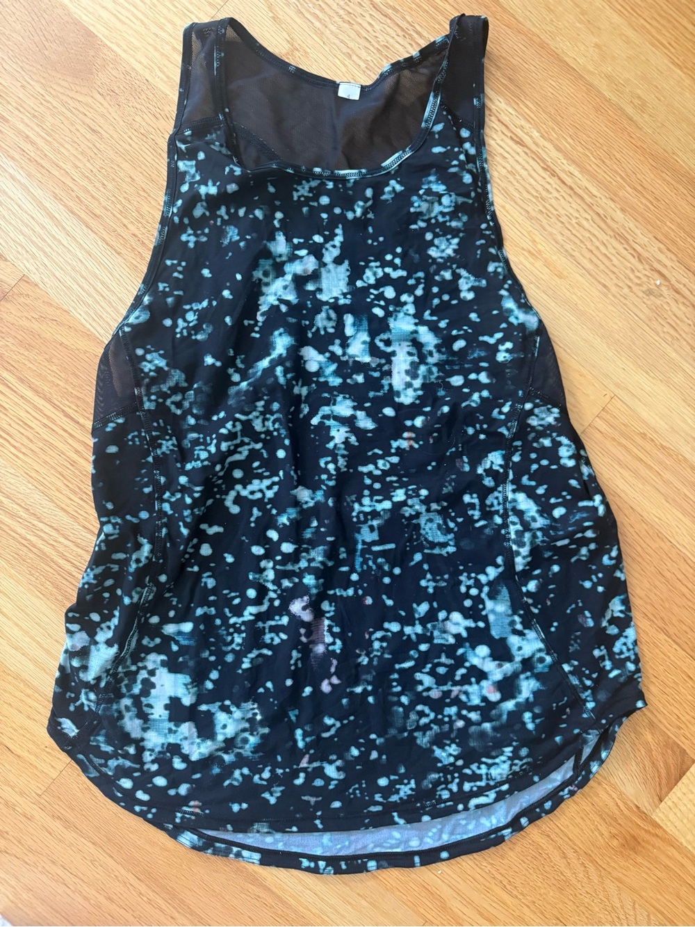 Lululemon Black and Teal Speckled Performance Tank Top